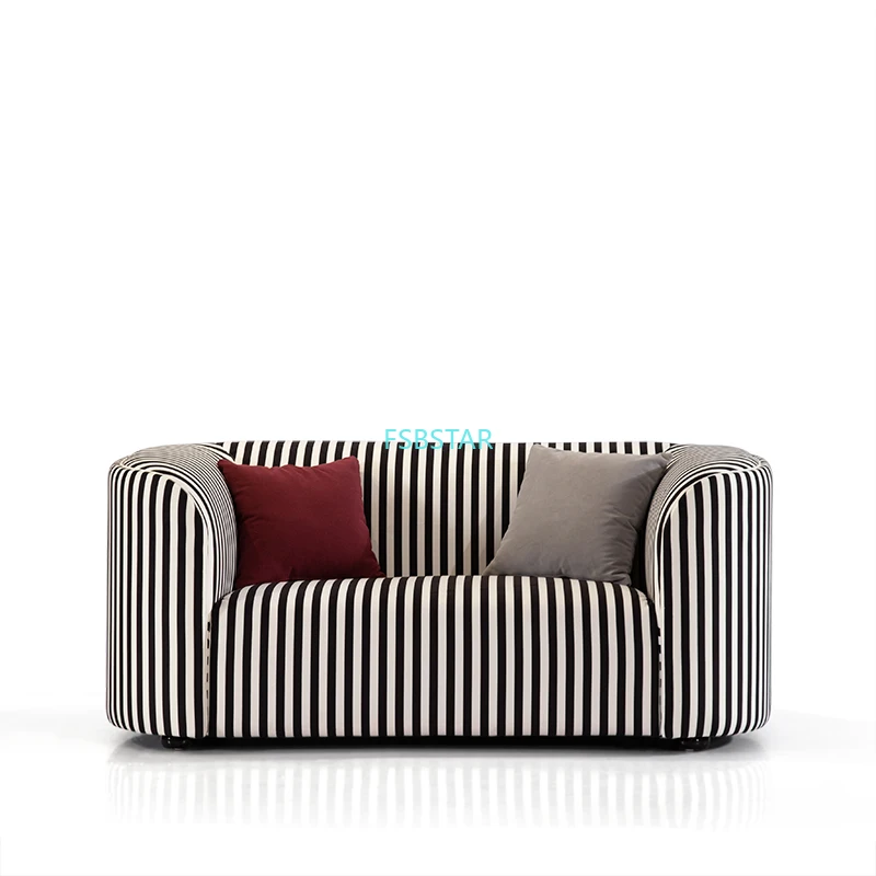 Convertible Fabric Sectional Sofa Couch Modern Living Room Sofa Set Design Zebra-striped Fabric Sofa Two Seat