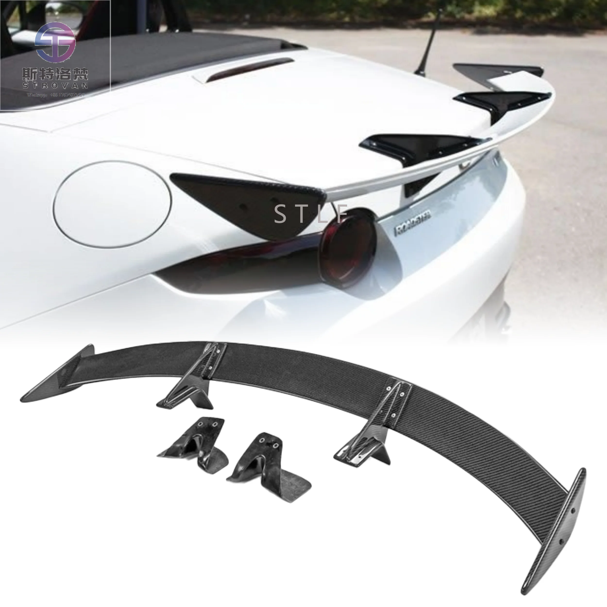 

New design spoiler for MX5 ND Miata GV rear trunk GT rear wing carbon fiber
