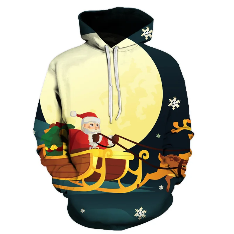 New winter pullover hoodies Fashionable couple shirts for men and women Hooded sweaters thin fleece jacket Christmas 3D printing