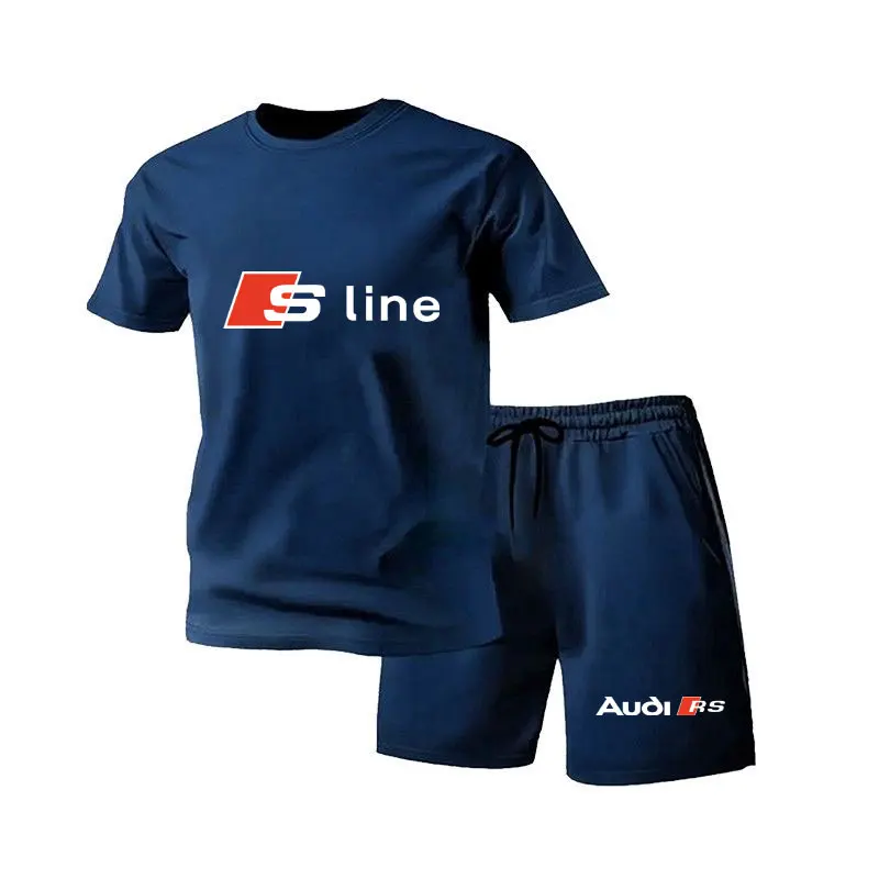 Summer collection, 2-piece set, luxurious design, couple printed shorts, T-shirt+shorts, men's shorts and top short sleeves