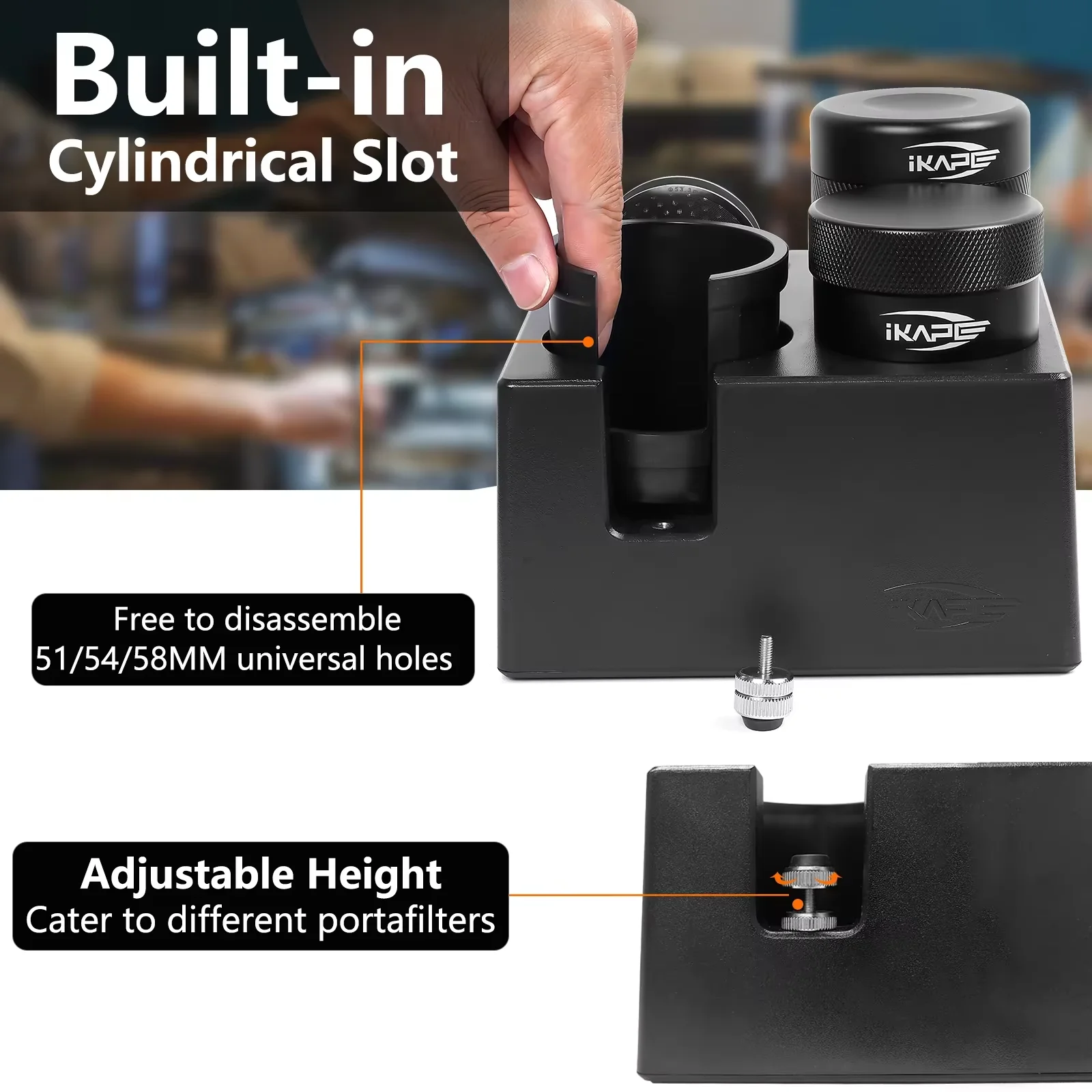 

IKAPE Adjustable Portafialter Holder Tamper Distributor Stand For Delonghi Breville Tamping Station Barista Tools Accessories