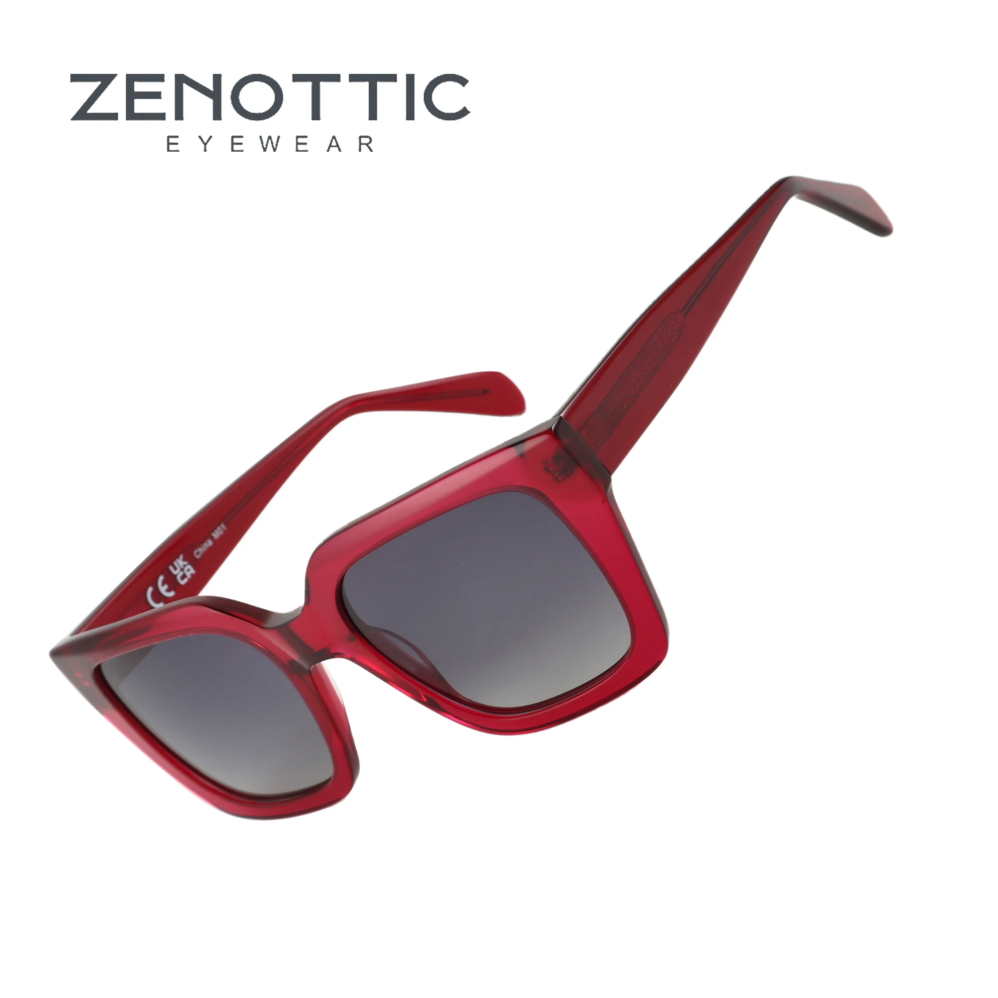 ZENOTTIC New Trend Square Polarized Sunglasses Women Uv400 Protection Shade Ultra Light Acetate Fashion Sun Glasses ZS6217