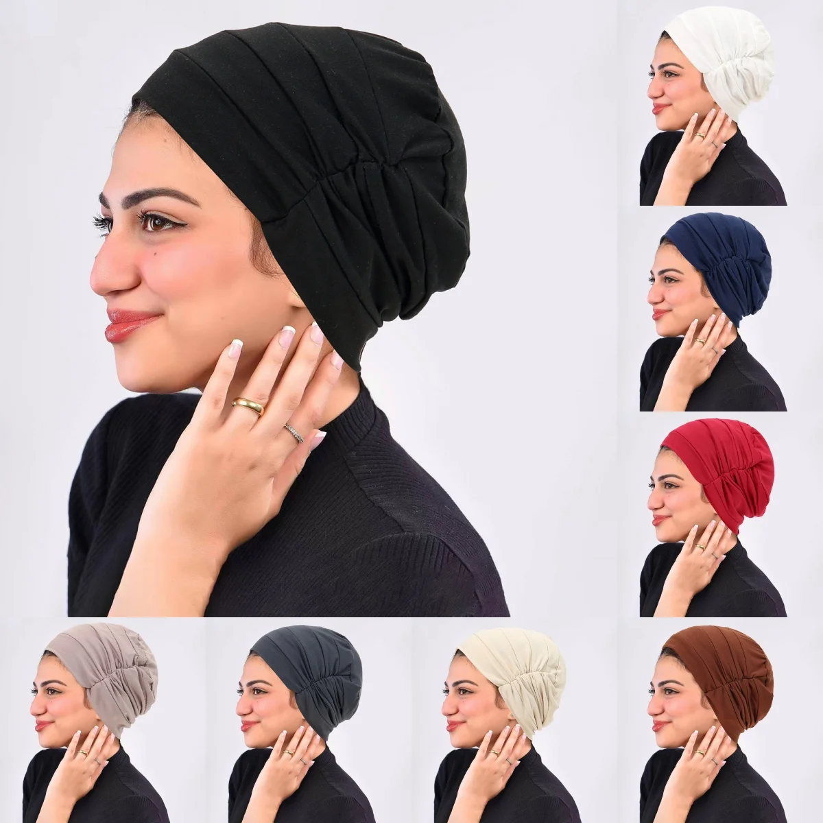 

Сплошной цвет, женский хиджаб, мягкая эластичная шапочка для химиотерапии, тюрбан для сна, подкладка для шляпы от выпадения волос от рака, головной убор, повязка на голову, аксессуары для волос