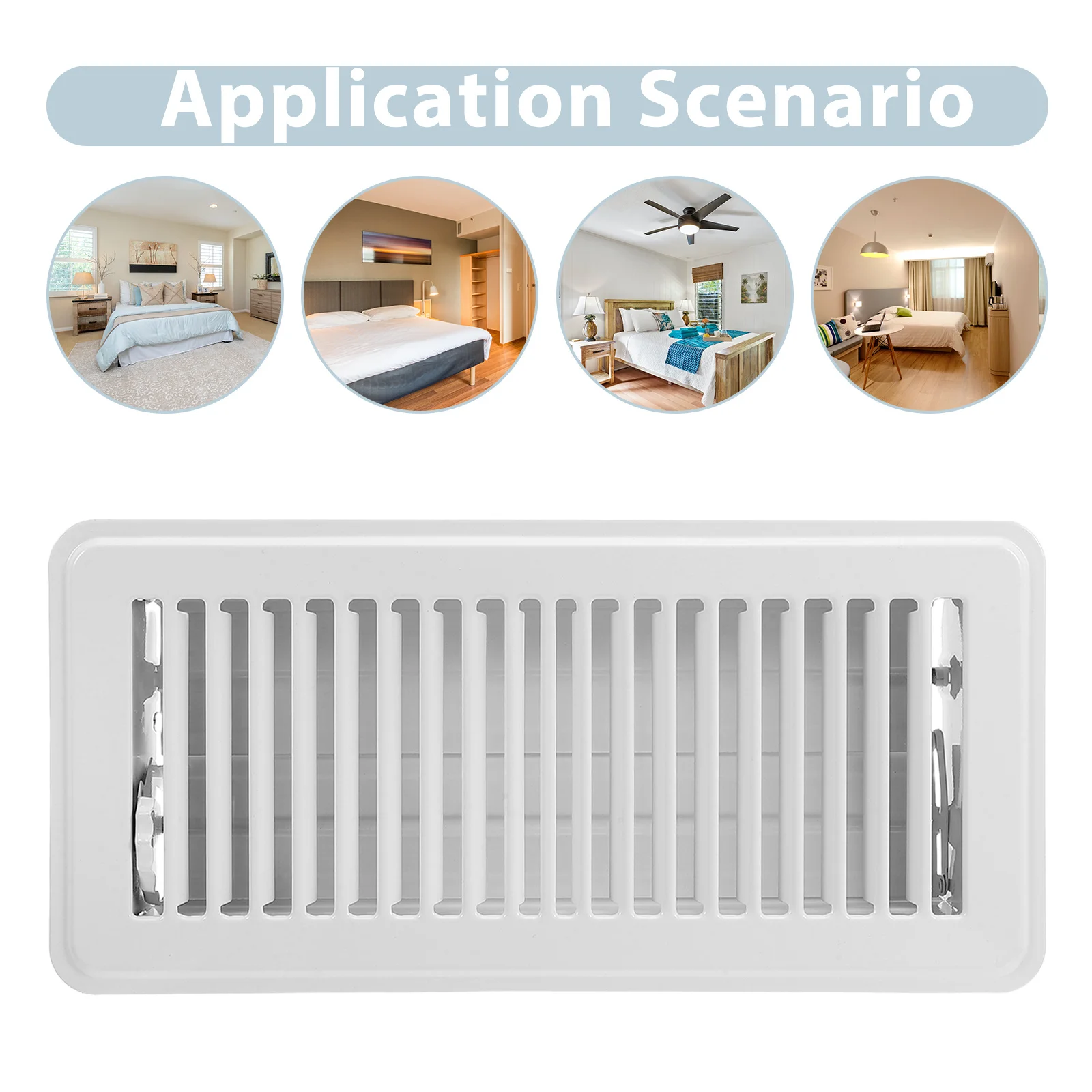 12x12 بوصة قابل للتعديل غطاء فتحة التهوية الأرضية الغبار البلاستيك مصبغة التحكم في تدفق الهواء التهوية الأبيض ديكور المنزل #4