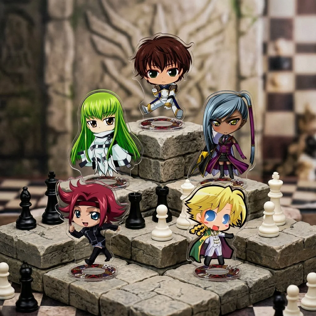 Anime Code Geass Lelouch of the Rebellion Acrylic Stand Keychain10CMChibi Lelouch LamperougeC.C.Desktop Ornament Fan Merchandise