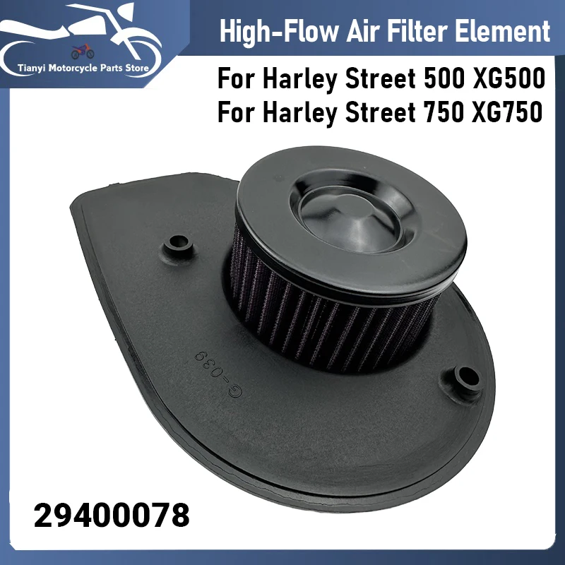 High-Flow Air Filter for 2015 2016 2017 2018 2019 2020 Harley Street XG 500 XG 750 OEM Replacemnet 29400078 Engine Air Filter