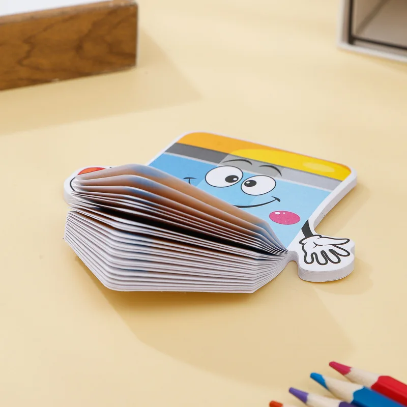 연필 모양의 스티커 메모 12개: 생생한 만화 얼굴이 있는 360페이지! 학교, 사무실, 집 및 책상용. 훌륭한 선물 및 문구류