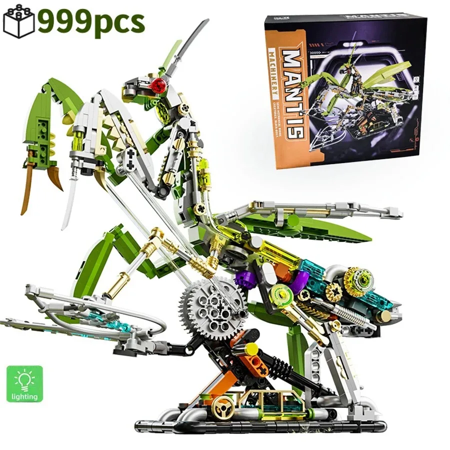 

999pcs Mechanical Insect Building Blocks Mechanical Praying Mantis Building Blocks Set Decoration Adult and Children's Toys Gift