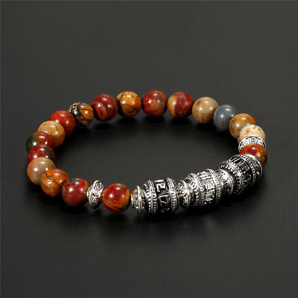 High Quality Natural Stone Bracelet for Men OM MANI PADME HUM Bracelet Women Fashion Handmade Stone Jewelry Jewelry Wholesale