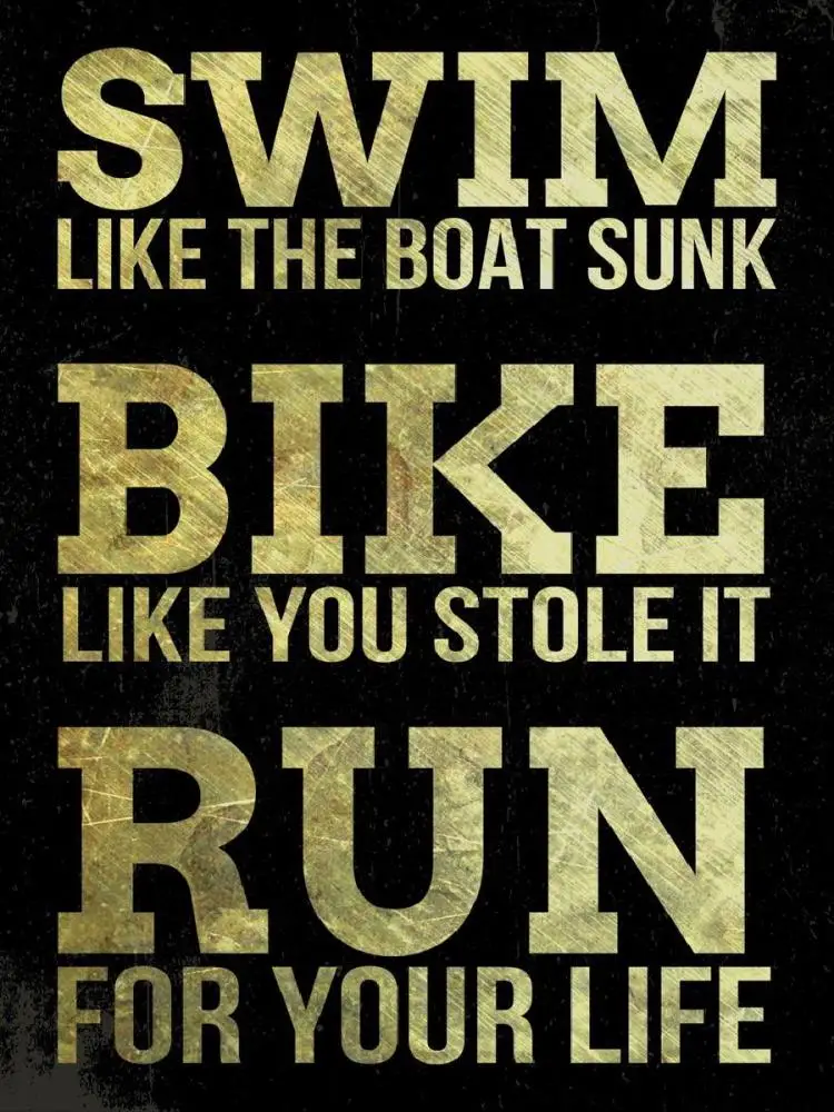 AliExpress Triathlon Motivational Text Art Poster  Swim Bike Run  Inspirational Wall Decor for Athletes Interior Design Collection Print