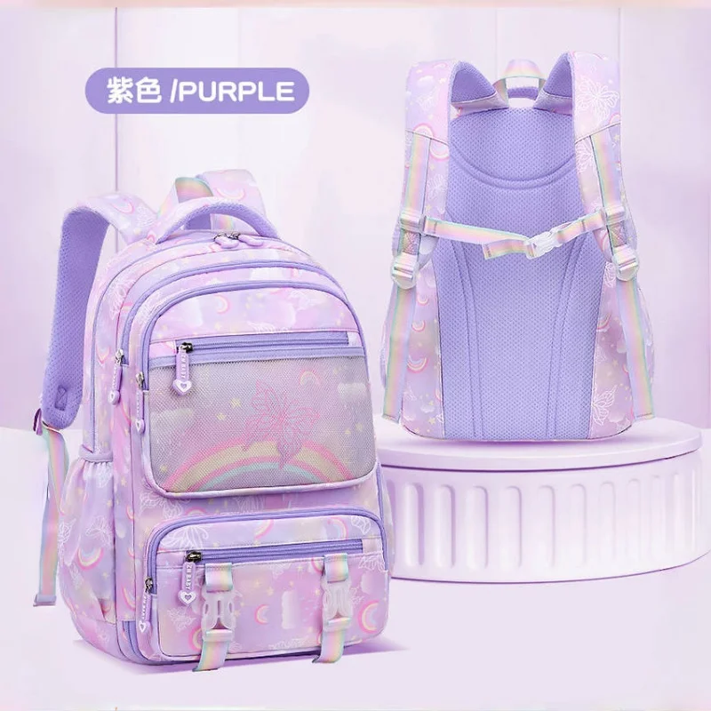 New Elementary School Students Schoolbag Girls 1-3-6 Grades Lightweight Side Refrigerator Type Children'S Shoulders Backpacks