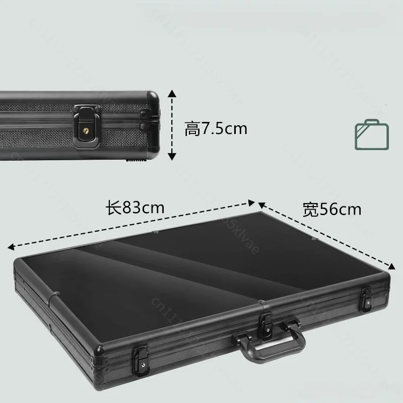 Portable Aluminum Hard Carry Organizer with Security Lock, Fold Up Storage Box for Tools, Cards and Stable Supplies