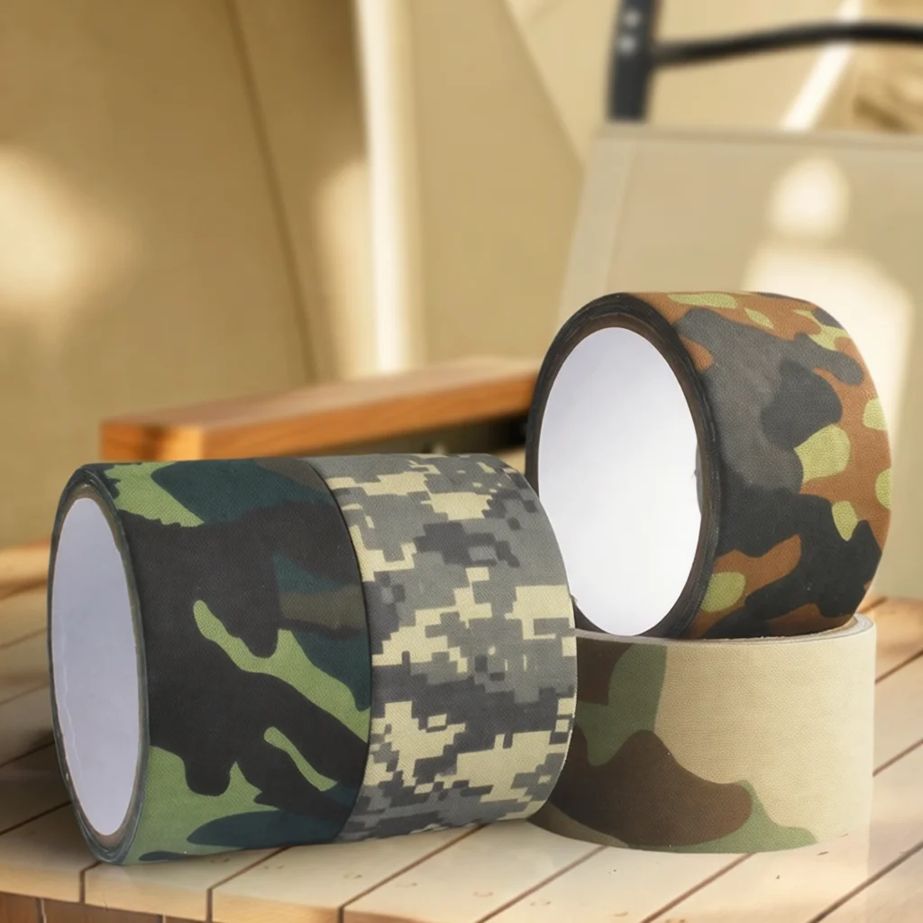 Tactical Camo Adhesive Wrap Motorcycle Handlebar Protective Tape Outdoor Camping Equipment Binding Multi Purpose Durable Fabric
