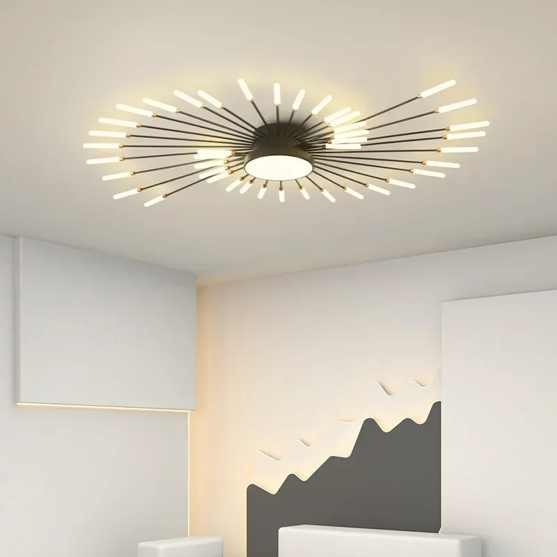 Nordic LED Ceiling Light Premium Quality Golden Fireworks Full Star Ceiling Lights Living Room Decor Fixture Dining Room Bedroom