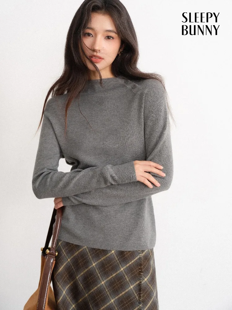 

Elegant Slim Fit Knit Sweater Women Wool-Like High Neck Pullover Warm Soft Basic Top for Winter Layering and Casual Office Wear