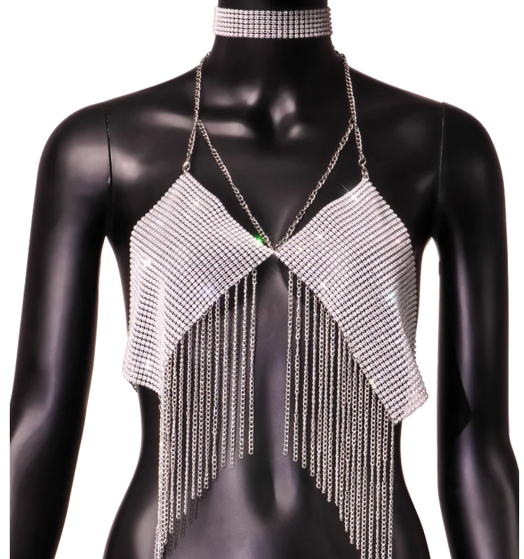 

Индивидуальная майка с открытой спиной в европейском и американском стиле для рыболовной сети со стразами и кисточками