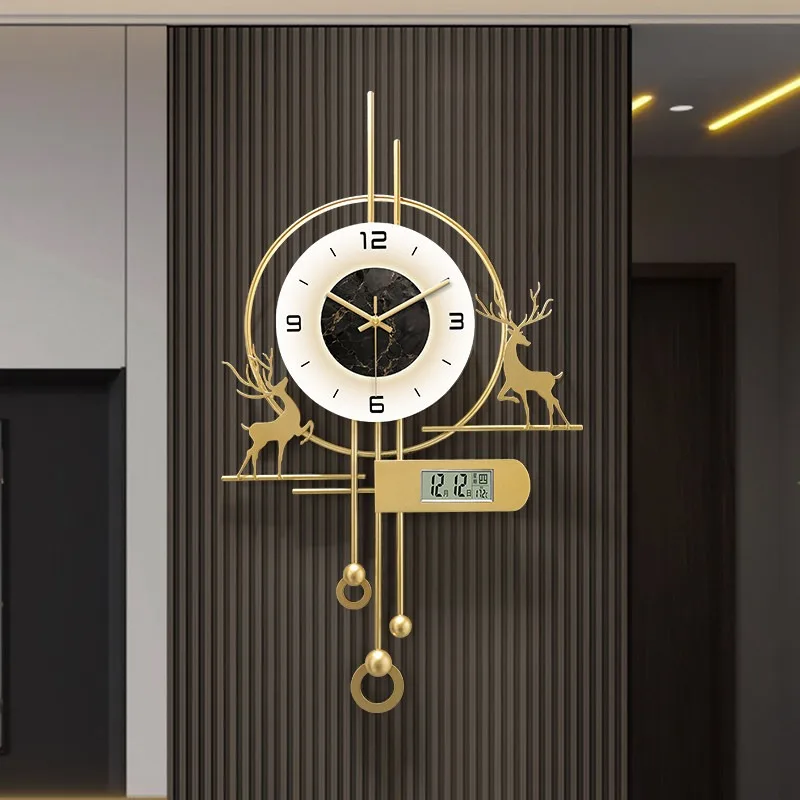2026 new living room perpetual calendar wall clock grille clock high-end light luxury calendar clock wall hanging