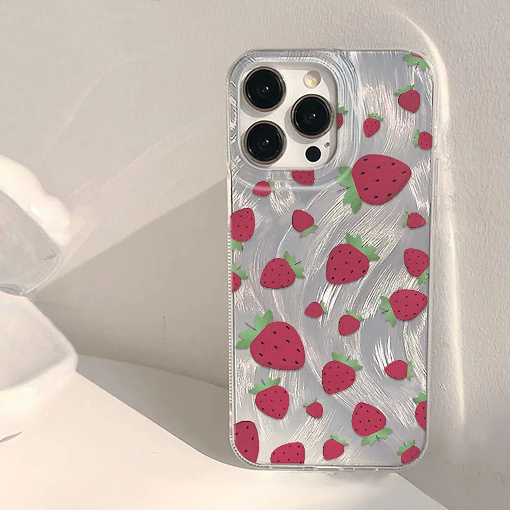 

Strawberry Print Premium Phone Case for iPhone16/15/14/13/12/11/ProMax/Pro/Plus Fashion Friend Gift Aesthetic Case Phone