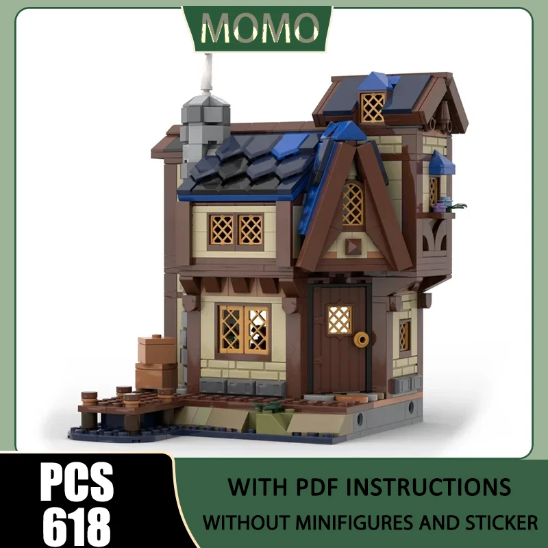 

Street View Model Moc Building Blocks Pub - Red Dragon’s Tale Model Castle Bricks DIY Assembly Holiday Castle Toys Gifts