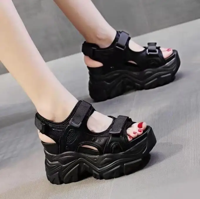 Fashion Summer Women Sandals Peep-toe Wedge Platform Sneakers Woman Thick Bottom Sandal