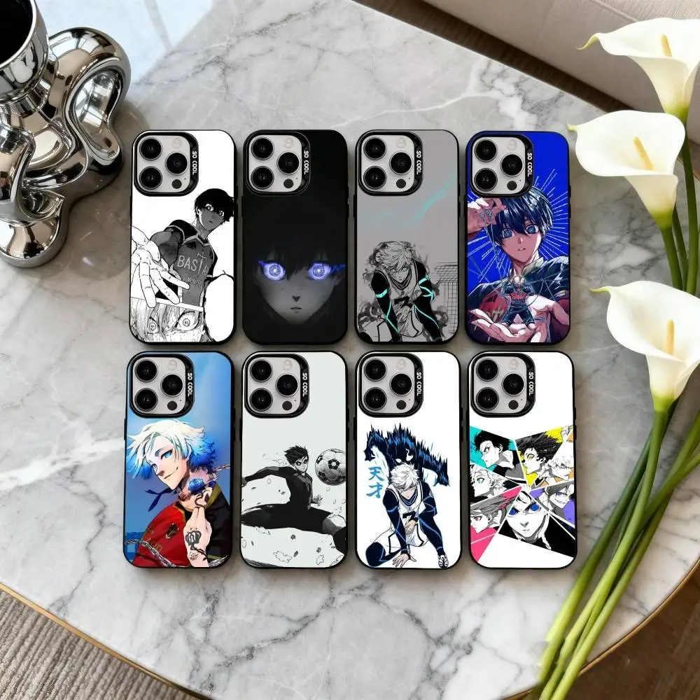 

C-Comics B-Blue L-Lock-K Phone Case For iPhone17,16,15,14,13,12,11 Plus,Pro Max Black Candy silver phone case