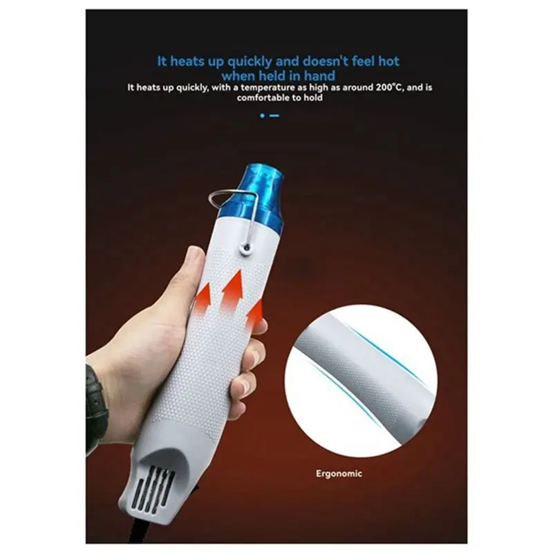 PHFU-Mini Hot Air Gun For DIY Projects- For Car Cling Film Welding And Shrink Tube Applications 110V US Plug