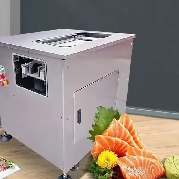 Rebanadora Eléctrica Comercial Inclinada para Pescado, Repollo Chino, Salmón y Verduras en Conserva - Máquina Rebanadora de Alimentos para Cocina