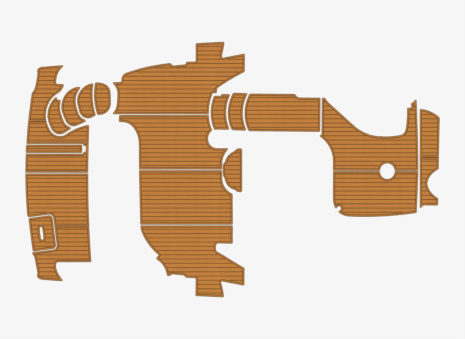 Tappetino per ponte per barca autoadesivo in finto teak EVA antiscivolo da 6 mm per pavimento marino durevole per cabina di yacht Meridian 408 2005-2011