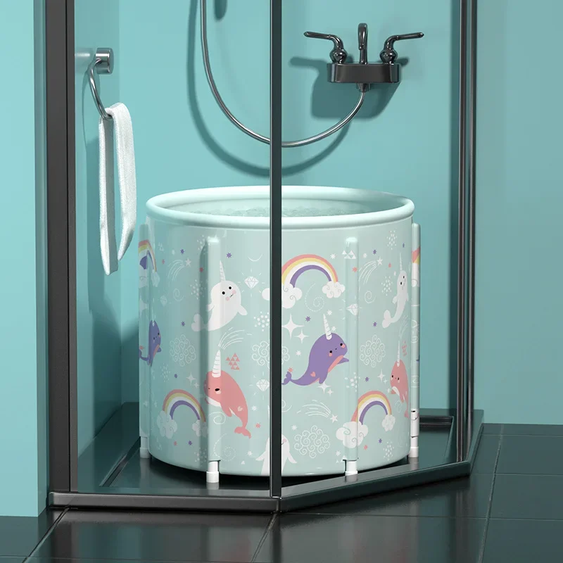 حوض استحمام منزلي للأطفال بدون تركيب ، حوض استحمام قابل للطي ، حمام سباحة للأطفال ، دلو حمام للأطفال الصغار