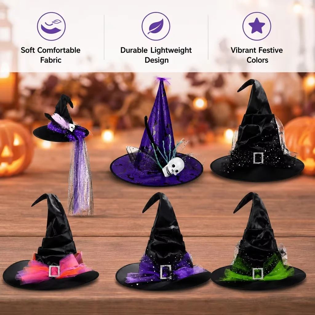 chapeau-de-sorciere-d'halloween-chapeau-de-sorciere-pour-cosplay-chapeau-plisse-noir-pour-adulte-accessoires-de-costume-de-fete-chapeau-de-bal
