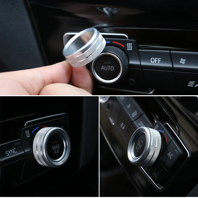Car Air Conditioning Knobs Audio Circle Trim For BMW F30 F34 F20 F21 F46 X1 F48 X2 F39 F32 F33 1 2 3 Series GT