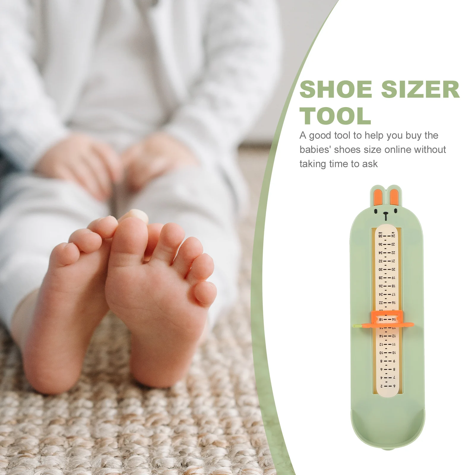 Fußmessgerät, Baby-Schuhgröße, Kleinkind-Lineal, Abs-Kunststoff, Säuglings-Messgerät, Werkzeug, Messhilfe, verstellbare Skala, Heimgebrauch, transparent