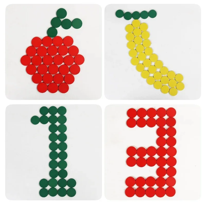 260 szt. Koło kreatywne Puzzle Montessori kolorowe drewniane zabawki kolorowa gra poznawcza przedszkole wczesna edukacja prezent dla dzieci