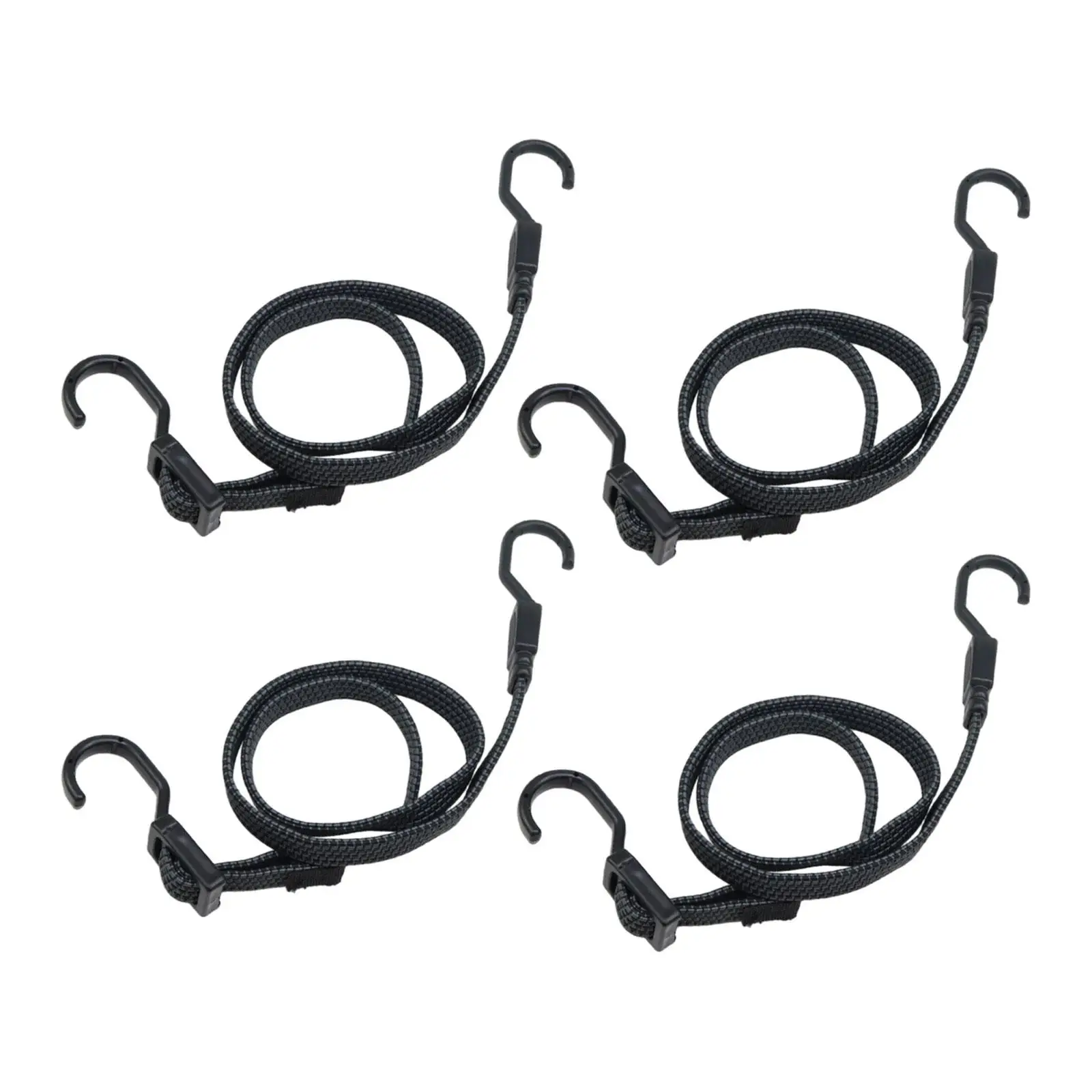 4x Bungee Cords Flat Heavy Duty Bungee Straps for Motorcycles Tent Cart