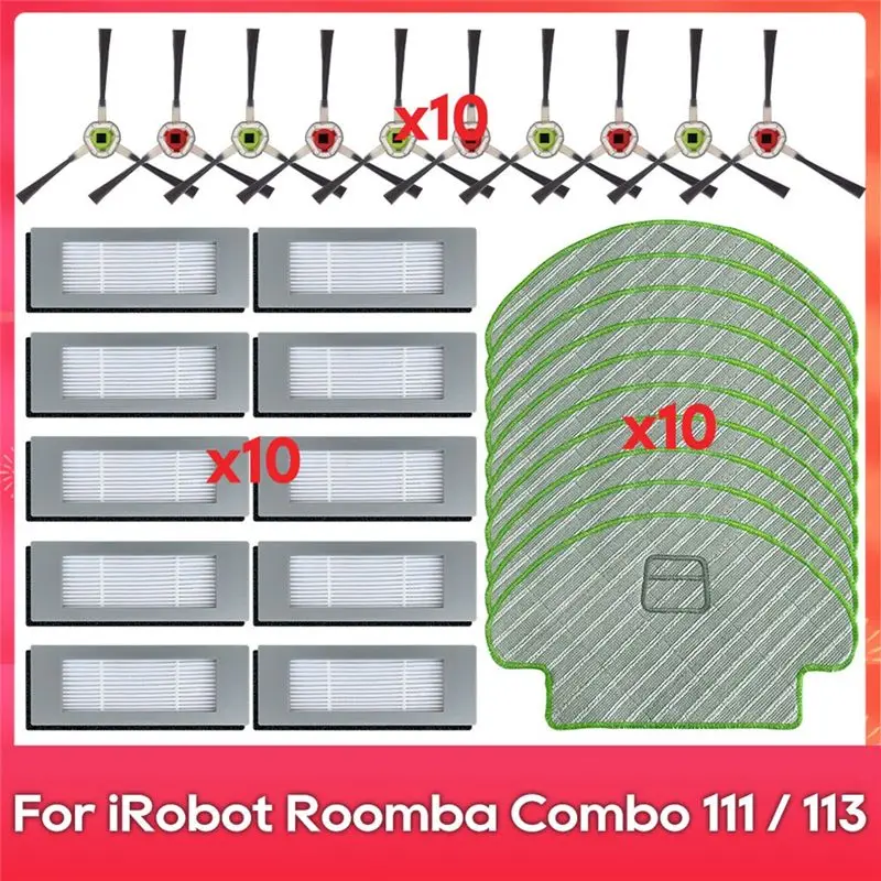 Y50A-For Irobot Romba Combo 111 / 113 / R113840 Side Brush Hepa Filter Mop Cloths Robot Vacuum Parts Accessories