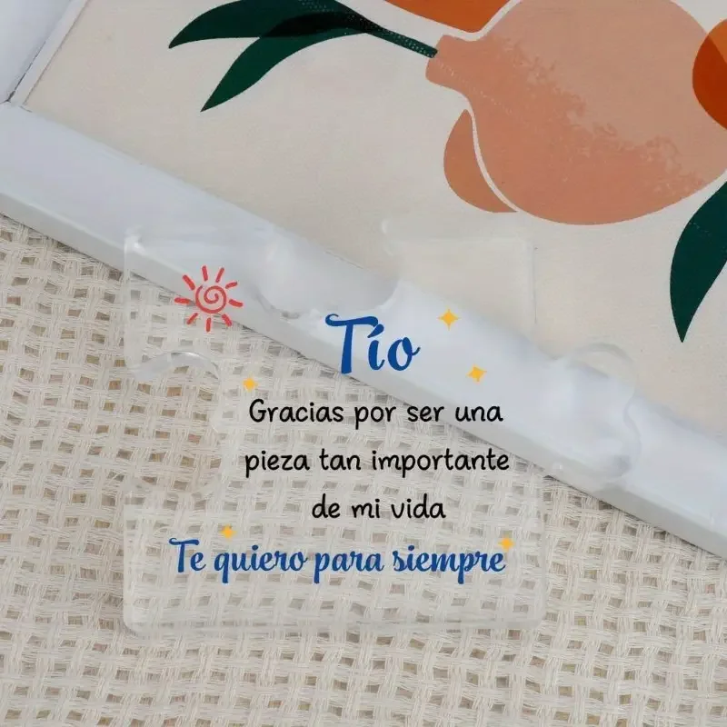 2D Flat, Spanish Message Puzzle Plaque - Uncle Birthday & Christmas Gift with Interlocking Pieces, Elegant Tabletop Decor