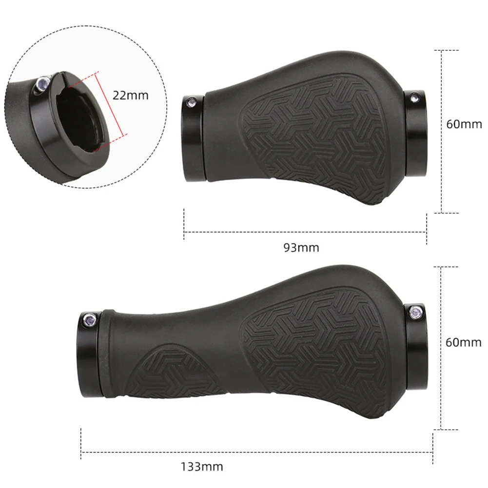 Dual Ring-Lock Long Short Handlebar Grips Streamlined MTB Folding Bicycle Hand Rest Scooter Swivel Bar Ends Rubber Casing Sheath