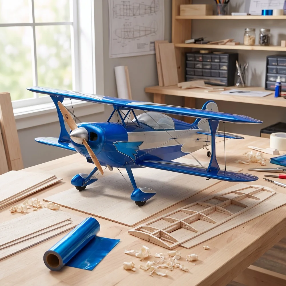1.5M Pitts S-2B 3D Aerobatic Balsa ARF RC Plane Kit Pure Airframe for Gas/Electric Conversion No Servos/Motor