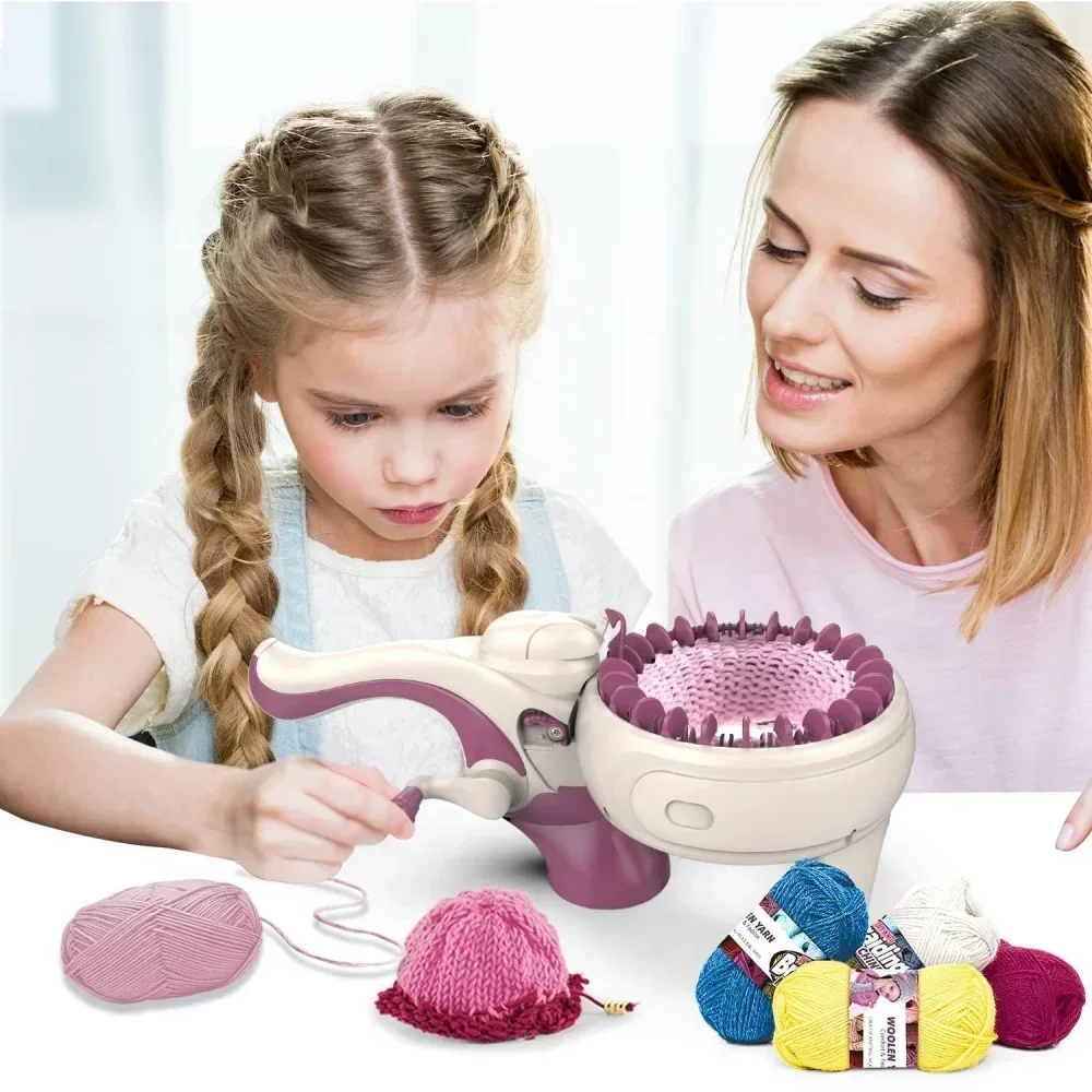 Crianças diy kit de máquina de tricô lã tecelagem tear brinquedo para menina fingir jogar mão trança máquina brinquedo inteligente teaver brinquedo educativo