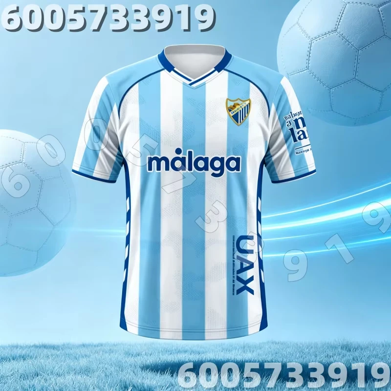 2026-27 New Summer Málaga CF 3D Printed Athleisure T-Shirt Quick-drying Soft Comfy Soccer Jersey Lightweight Family Kids Tees