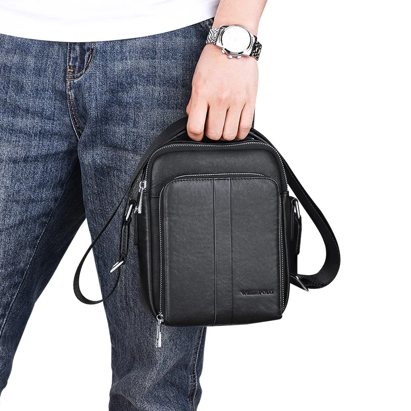 2024 New crossbody bag shoulder bag Men\'s commuter backpack chest bag Trend mobile phone bag Small crossbody bag retro