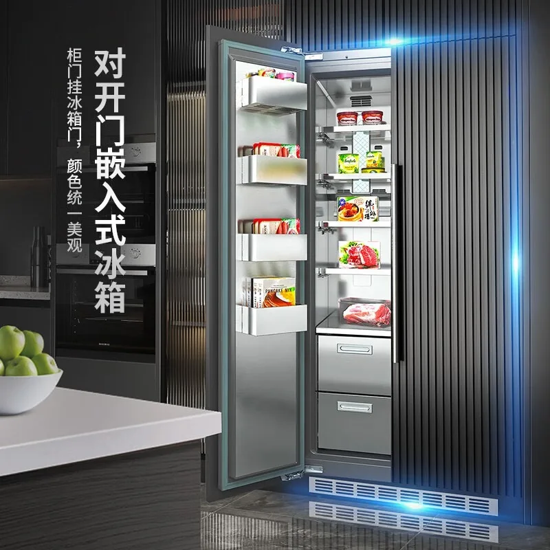 Built-in Refrigerator with Stainless Steel Interior Dual Door 91 cm Wide Inverter Fan Cooling Refrigerator for 455 L