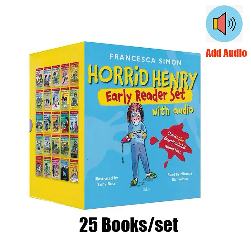 25 Books/Set Horrid Henry Early Readers Set Mischievous Henry English Picture Books With Audio