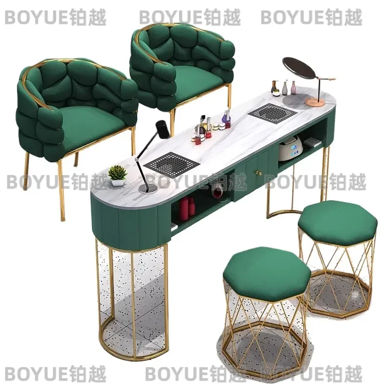 Nail table Economical nail salon table and chair set Japanese light luxury single and double table with its own vacuum