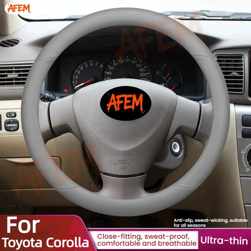 For Toyota Corolla Steering Wheel Cover Genuine Leather Ultra-Thin Classic Version Manual Version Deluxe Version For All Seasons