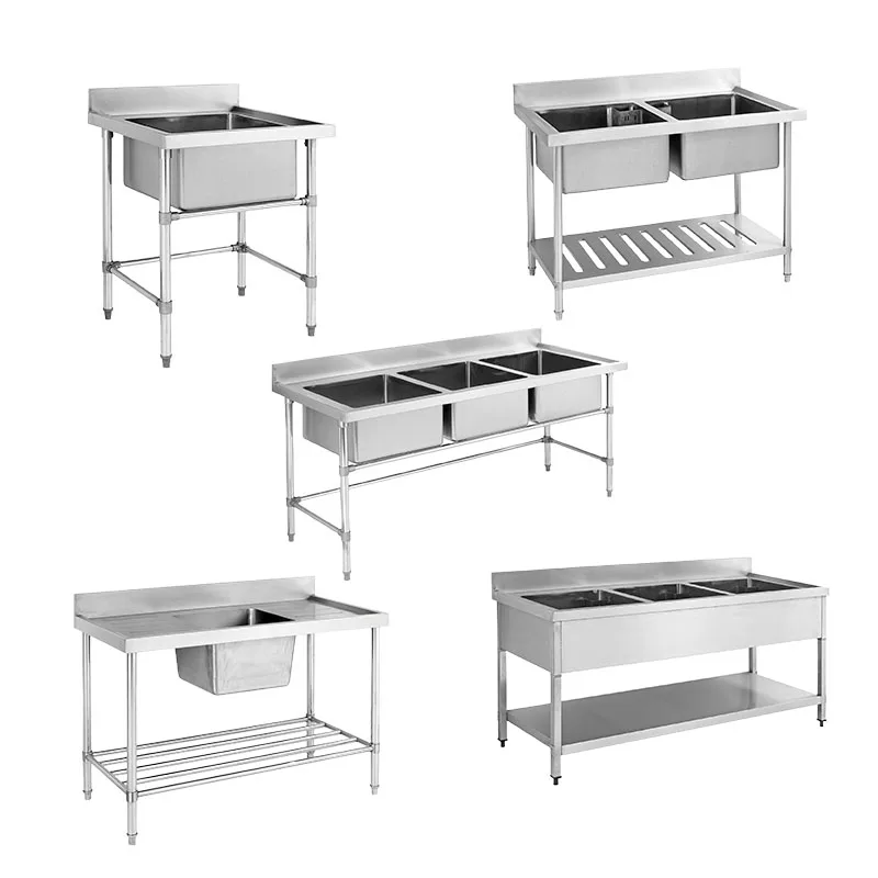 BV600-150A High Quality Wood Worktable Stainless Steel Sink for Restaurants Hotels Kitchens Factory Price