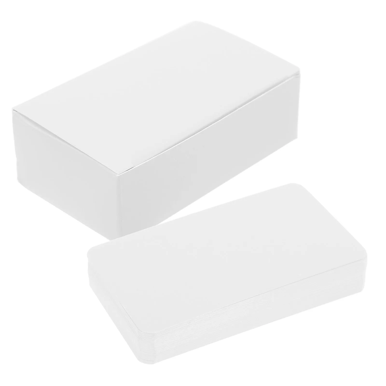 

100 Pcs English Learning Cards Blank Vocabulary Mini Index Trading Name Id White Paper Business Note Study Game