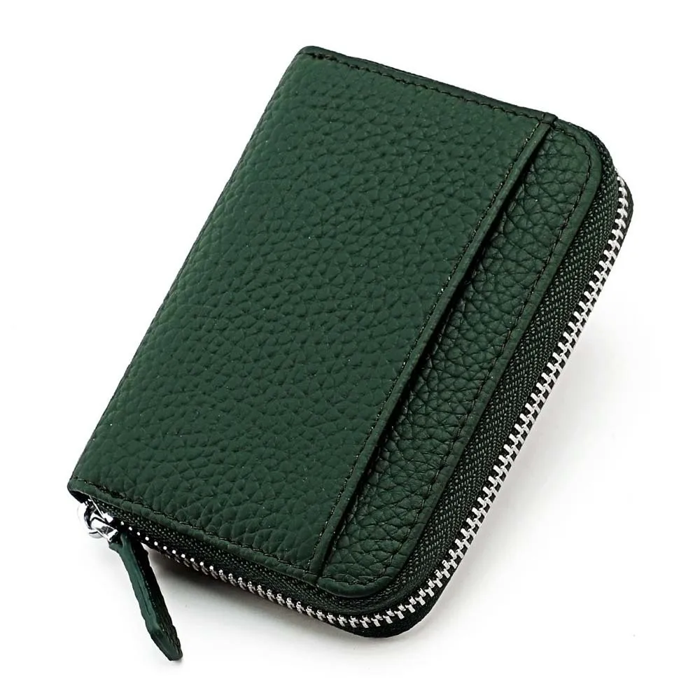 

Тонкий кожаный кошелек с RFID-защитой, водоотталкивающий, с отделениями для монет, антимагнитный, классический, короткий, портативный, для карт, студенческий