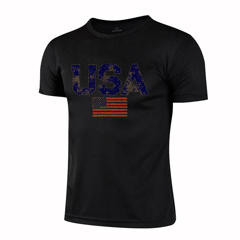 Vintage Usa Flag Street Print Male T Shirts Hip Hop Street Tshirt Summer Casual Fibre Tops large size Breathable Tee Clothes