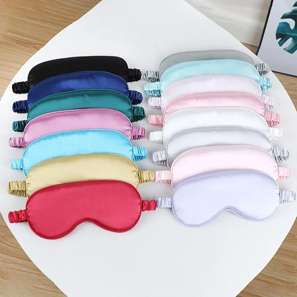 Polyester Sleep Mask Breathable Double Sided Total Blackout Eye Cover Sleep Shading Adjustable Strap Simulation Silk Eye Mask